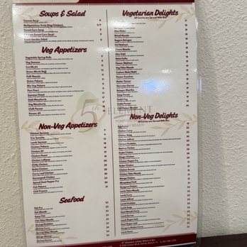 5th Element Indian Bistro & Bar - Menu side b - Indian Near Me - Delray Beach, Florida