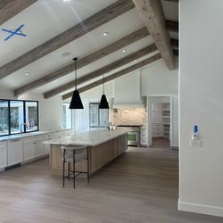 BLC Custom Homes - Clear span 42' to allow for new kitchen / butlers pantry / bar / living area . This pic is 2 days before final