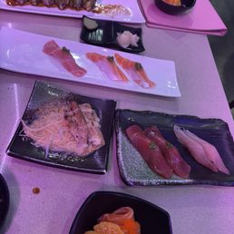 5. Screaming Orgasm, Bluefin Tuna Sushi*, Yellowtail Sushi*12. Toro*Salmon sashimi