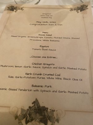 Menu photo 1 Gregorio's Chatham, NJ Menu photo 1 Gregorio's Chatham, NJ