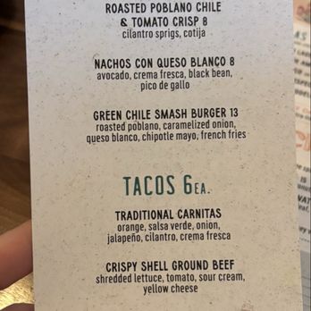 Blanco Cocina + Cantina - Happy hour menu - Tacos Near Me - Tempe, Arizona