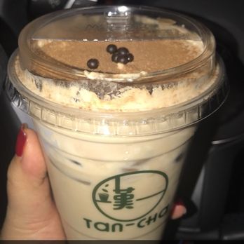 Tan-Cha - Oolong milk tea with tiramisu cheese foam (T2) $4.75 - Bubble Tea Near Me - Los Angeles, California Tan-Cha - Oolong milk tea with tiramisu cheese foam (T2) $4.75 - Bubble Tea Near Me - Los Angeles, California