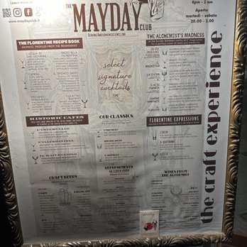 Mayday Club - Menu! - Lounges Near Me - Florence, FI Mayday Club - Menu! - Lounges Near Me - Florence, FI