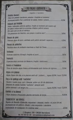 Menu photo 3 El Rovell del Clot Barcelona, B