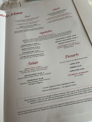 Menu photo 2 Arnaud's Restaurant New Orleans, LA Menu photo 2 Arnaud's Restaurant New Orleans, LA