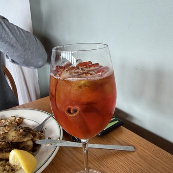 Jordan Pond House - Seasonal drink (apple & cinnamon sangria) - Seafood Near Me - Seal Harbor, Maine Jordan Pond House - Seasonal drink (apple & cinnamon sangria) - Seafood Near Me - Seal Harbor, Maine