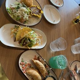Chicken and beef empanadas, chicken flautas, and Americano tacos!