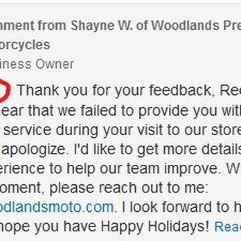 Woodlands Premium Motorcycles - This is the second canned response. Either that or it just posted again automatically(?) ::if that is possible:: Why bother? - Motorcycle Dealers Near Me - Shenandoah, Texas Woodlands Premium Motorcycles - This is the second canned response. Either that or it just posted again automatically(?) ::if that is possible:: Why bother? - Motorcycle Dealers Near Me - Shenandoah, Texas