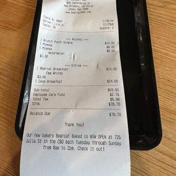 Bearcat CBD - The bill - Coffee & Tea Near Me - New Orleans, Louisiana