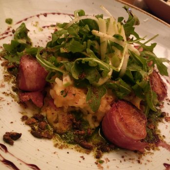 Novara Restaurant - Sea scallops with risotto and pesto underneath. Really flavorful - Italian Near Me - Milton, Massachusetts Novara Restaurant - Sea scallops with risotto and pesto underneath. Really flavorful - Italian Near Me - Milton, Massachusetts
