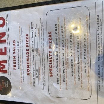Uncle Jerry’s Pizza Company - Menu! - Pizza Near Me - Cary, Illinois Uncle Jerry’s Pizza Company - Menu! - Pizza Near Me - Cary, Illinois