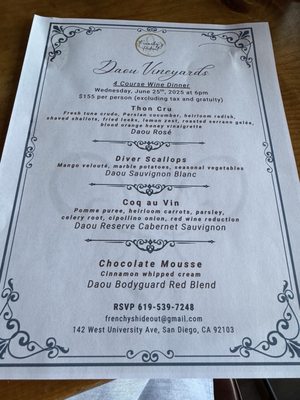 Menu photo 8 Frenchy's Hideout San Diego, CA Menu photo 8 Frenchy's Hideout San Diego, CA
