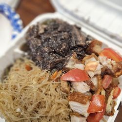 Lechon kawali, dinuguan, pancit