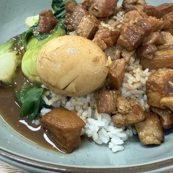 Mongol House - Pork on rice dish...excellent! Free rice refill - Asian Fusion Near Me - Temecula, California