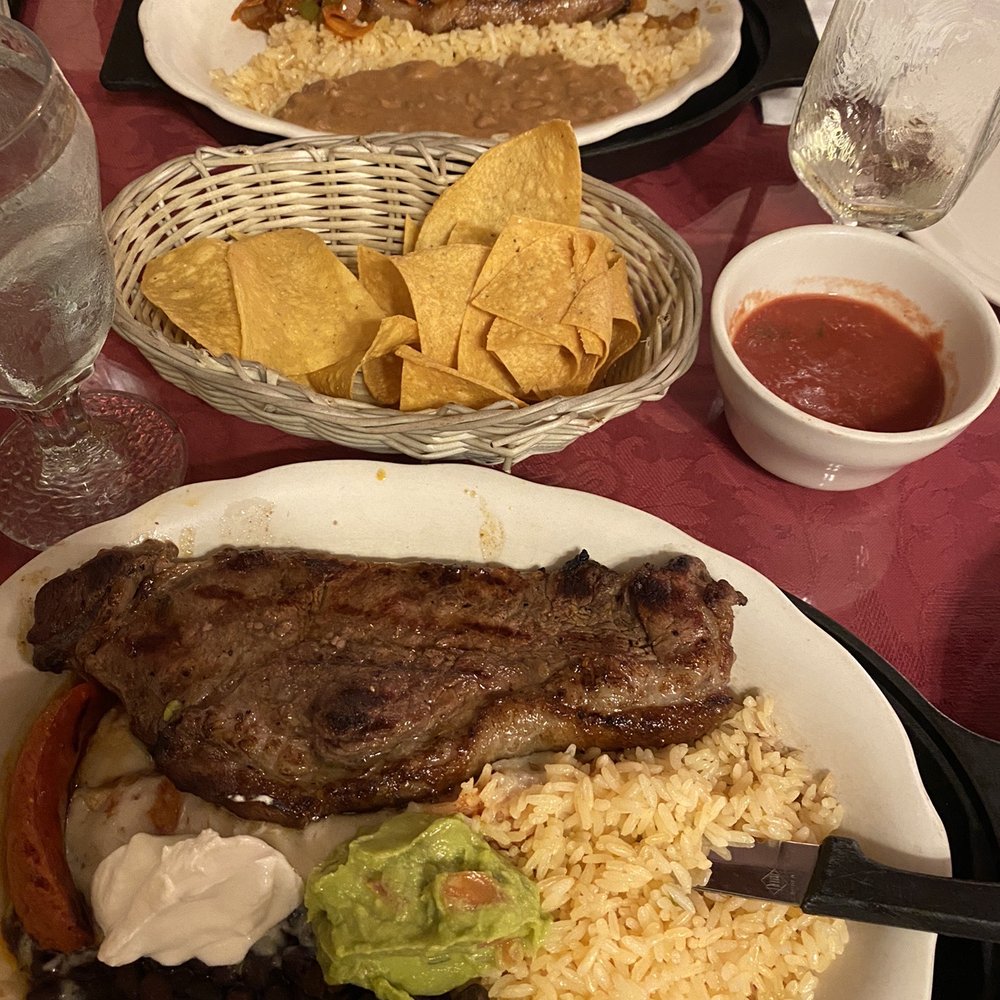 Carne asada (bottom) steak Veracruz (top) Carne asada (bottom) steak Veracruz (top)