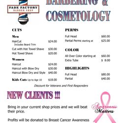 Fade Factory Barber Shop - Help us to help others in october for awareness month...
