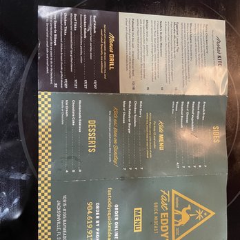 Fast Eddy's Quick Mideast - Back of menu - Middle Eastern Near Me - Jacksonville, Florida