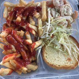 Shrimp salad sandwich & fries