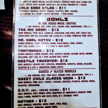 Sosoba - Menu - Ramen Near Me - Flagstaff, Arizona