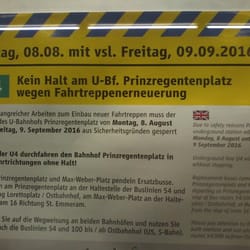 U-Bahnhof Prinzregentenplatz - Bis 9.9.16 geschlossen
