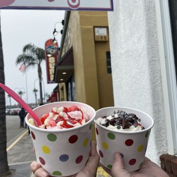 Pismo Yogurt - Vanilla, Pineapple, Strawberry's with white chocolate chips; strawberry syrup, and mini starburst 10/10 - Ice Cream & Frozen Yogurt Near Me - Pismo Beach, California Pismo Yogurt - Vanilla, Pineapple, Strawberry's with white chocolate chips; strawberry syrup, and mini starburst 10/10 - Ice Cream & Frozen Yogurt Near Me - Pismo Beach, California