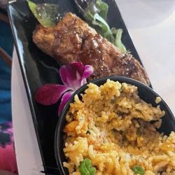 Pink Lotus - Salmon and crawfish rice