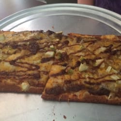 Main Street Bourbon And Ale House - Orchard (sans bacon) for my veg wife. It's a pizza with apple butter, grannie smith apples, cheddar and Gorgonzola cheeses.
