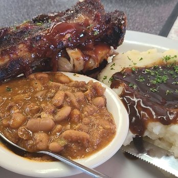 Rock & Roll Diner - BBQ Sampler -- no meat AT ALL on the ribs. - Diners Near Me - Oceano, California Rock & Roll Diner - BBQ Sampler -- no meat AT ALL on the ribs. - Diners Near Me - Oceano, California