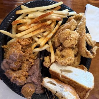 Darrow's New Orleans Grill - Fillet Catfish and shrimp platter with Red Beans & Rice - Cajun/Creole Near Me - Carson, California Darrow's New Orleans Grill - Fillet Catfish and shrimp platter with Red Beans & Rice - Cajun/Creole Near Me - Carson, California
