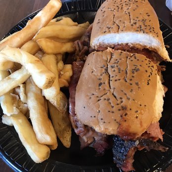 Bill Miller BBQ - a sandwich and french fries - Barbeque Near Me - Castroville, Texas