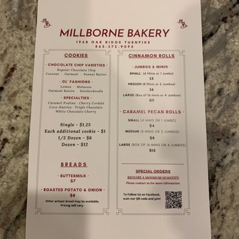 Millborne Bakery - Menu - Bakeries Near Me - Oak Ridge, Tennessee Millborne Bakery - Menu - Bakeries Near Me - Oak Ridge, Tennessee