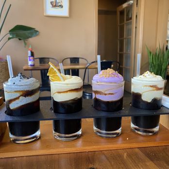 Pho Ever - Alhambra - cold brew flight: black sesame, kumquat, ube, and banana - Vietnamese Near Me - Alhambra, California Pho Ever - Alhambra - cold brew flight: black sesame, kumquat, ube, and banana - Vietnamese Near Me - Alhambra, California