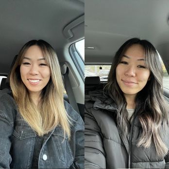 Jasmine Soleil Hair - Before (left) bleach leftover from a previous hair style not done by Jasmine /// After (right) toner, trim, styled by Jasmine - Hair Stylists Near Me - Arcadia, California Jasmine Soleil Hair - Before (left) bleach leftover from a previous hair style not done by Jasmine /// After (right) toner, trim, styled by Jasmine - Hair Stylists Near Me - Arcadia, California