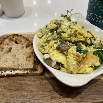 Slate Cafe - Mushroom Scramble $14 - Cafes Near Me - New York, New York