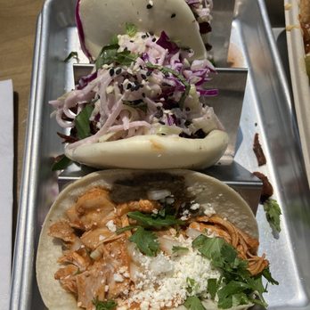 Number Thirty Eight - RiNo Music & Arts showcase, Mushroom taco (we think they mixed it up and gave us pork ) and 2 boa buns with the crispy trumpet mushrooms - Venues & Event Spaces Near Me - Denver, Colorado Number Thirty Eight - RiNo Music & Arts showcase, Mushroom taco (we think they mixed it up and gave us pork ) and 2 boa buns with the crispy trumpet mushrooms - Venues & Event Spaces Near Me - Denver, Colorado