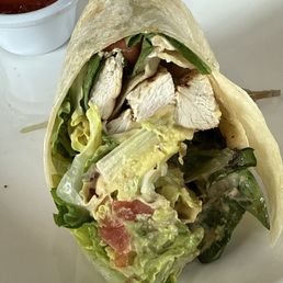 Randall's restaurant California Chicken wrap.