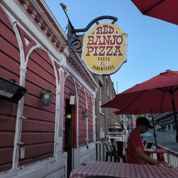 Red Banjo Pizza - Outside sign. Can't miss it - Pizza Near Me - Park City, Utah Red Banjo Pizza - Outside sign. Can't miss it - Pizza Near Me - Park City, Utah