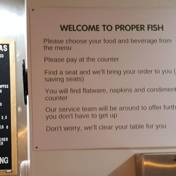 Proper Fish - More information (5/25/19) They should add for klutzes like me, don't whack your head on the overhead light fixture...ouch! - Seafood Near Me - Bainbridge Island, Washington