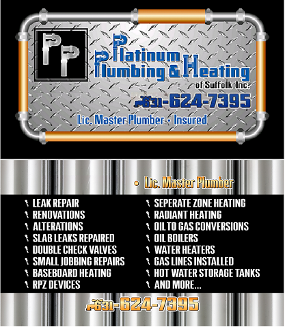 Slide of Platinum Plumbing and Heating of Suffolk Inc.