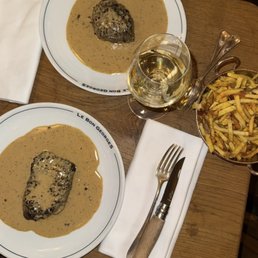 Steak Poivre and the only fries we received for both orders