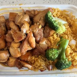 China Garden - Fried rice, bourbon chicken (?) and broccoli.