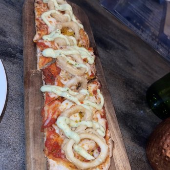 Crazy About You - Calamari Al Pepperocini Flatbread - Mediterranean Near Me - Miami, Florida