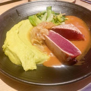 Monkeypod Kitchen - Seared Ahi Steak - you can cut it with a fork ;) ! $43.95 - New American Near Me - Lahaina, Hawaii Monkeypod Kitchen - Seared Ahi Steak - you can cut it with a fork ;) ! $43.95 - New American Near Me - Lahaina, Hawaii