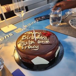 Nik of Time Travel - We were surprised with a birthday cake from Nikki while on dinner in the sky Athens.