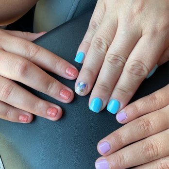 MJ Nails Spa - Mini manis for my girls! And hard gel for me! - Nail Salons Near Me - Henderson, Nevada