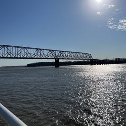 Clat Adams Bicentenial Park - View from Park of the Mississippi River