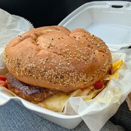 Road Sammie! Delicious! (Southwest Egg Sandwich). Road Sammie! Delicious! (Southwest Egg Sandwich).