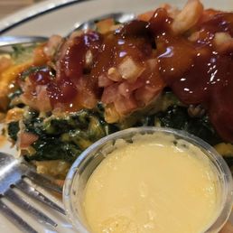 Spinach and mushroom omelette