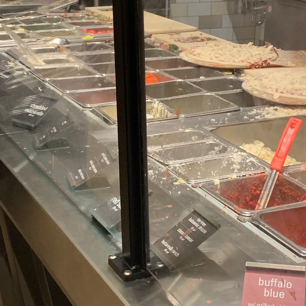 Blaze Pizza - Yum, doesn't that filthy mess make you hungry?  I will never eat at this place again. - Salad Near Me - Ft. Wayne, Indiana