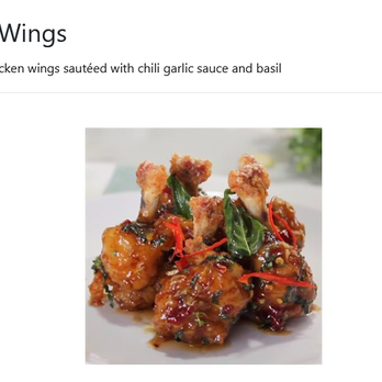 Mina's Cafe - What they advertise for their Thai Wings - Thai Near Me - Salem, Oregon